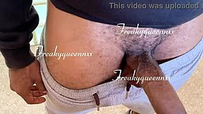 I caught my tenant masturbating outdoors, so I made him fuck me in doggystyle.