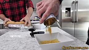 Stockings Clad Teen Stepdaughter Sucks Shlong!