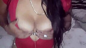 Latina sister-in-law in transparent lingerie gets anal sex with dildo and oral.