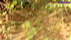 Outdoor bush gets fucked by ebony bbw with bbc