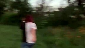 Little college girl with big tits fucking on hill 😈