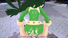 Tsuyu Asui fucking hard in park POV style