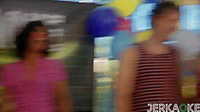 Watch petite brunette Aria Lee ride that monster cock