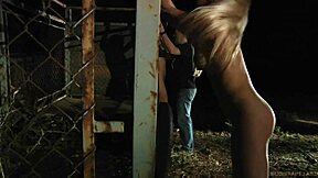 Blonde slavegirls are freed from the cage for some kinky fun