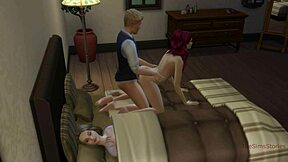 Husband Cheats Roughly With Young Maid Bent Over Desk In Sims 4