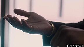 Queenie wears her chastity belt for the dom's pleasure.