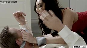 Christina and Mackezie tease dad with a naughty threesome fingering session