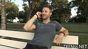 teen amateur goes crazy with rough sucking and ball licking