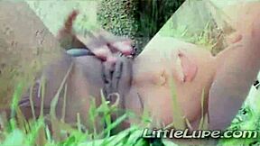 little lupe, the colombian teen 18+, casually rubs and fingers her pussy outdoors until orgasm