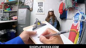 Penelope Kay's big natural tits lead to shoplifting bust with monster cock