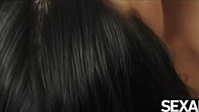 Petite lesbians eat pussy voraciously.