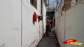 Young Maid Gets Pussy Eaten In Backyard, Cum In Mouth With Buttplug