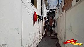 Young Maid Gets Pussy Eaten In Backyard, Cum In Mouth With Buttplug