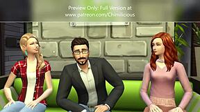 In this animated story, a teacher encounters redhead Sadie and blonde Rachel in a group student setting.