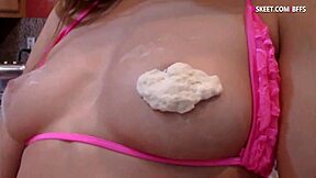 Teen Bakers Sharing A Cock In The Kitchen With Blowjobs