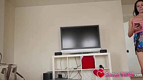 My step sister gets pussyfucked in group cumshot