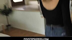 Pervy Stepbro Craves Fucking His Hot Stepsister's Big Tits and Ass in POV Creampie.