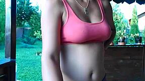 i watch teen strip outdoor showing camel toe