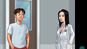 Hot Asian teacher in Summertime Saga shows small tits and wants big cock POV