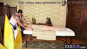 Rough massage after passion session by big massage guy