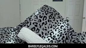 teen blonde stepsister katie kush surprises stepbrother in halloween costume