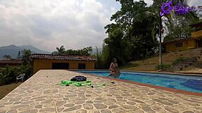 having sex in the pool with my colombian latina friend