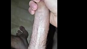 young amateur masturbates at home with cock