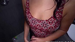 stepsis jumps in shower for dick and facial