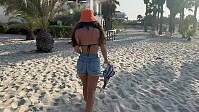 Hot beach Latina drilled hard in vacation apartment