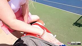 Real teen 18+ haley spades gets fucked hard after tennis game.