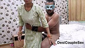 Step brother-in-law finds indian step sister-in-law alone in saree and fucks her very hard with hindi audio
