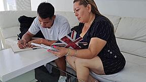 I help my stepson with homework but his cock distracts me.