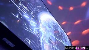 hot party sluts engage in hardcore threesome with stranger involving muff diving and sex