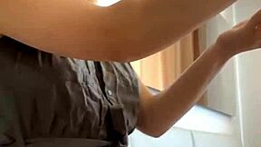 Young Russian redhead moves sexually in front of camera