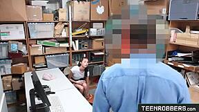 Petite Shoplifter Fucks Brawny Officer?