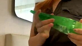 Young Russian redhead moves sexually in front of camera