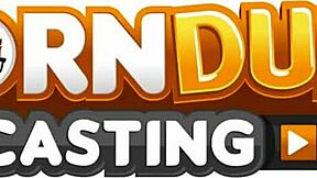 Wild busty brunette Charlotte Sins gets hard cock deep in her pussy during interview!