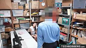 Petite Shoplifter Fucks Brawny Officer?