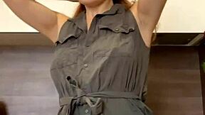 Young Russian redhead moves sexually in front of camera