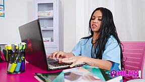 Nurse Maribel Begs for Raise with Naughty Action