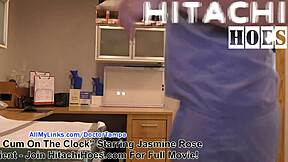 wow, jasmine rose cums on clock behind scenes with stacy dancing at hitachihoes com! 😜