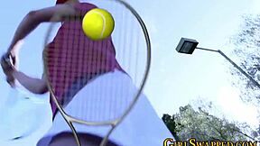 stepteen 18+ receives jizz facial in outdoor group scene