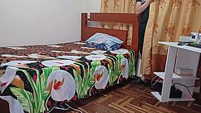 Wow! Sneaking Into Aunt's Room, Catching Her Masturbating, Then Riding Her Hard!