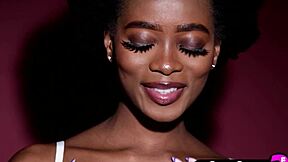 Sweet Ebony Babe Alicia Posed In White Lingerie Before Passion Striptease