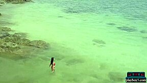 Thai teen Kahlisa strips solo on beach for Playboy 🔥