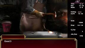 teen with big tits gives blowjob in hentai, reaching orgasm