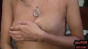 pov teen 18+ gets pussyfucked while talking dirty before oiled handjob