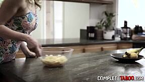 Intense teen titty fucks and sucks old man's cock