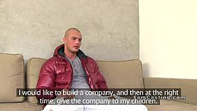 Young big cock guy bangs the female agent in casting