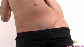 Wow, check this brunette teen strip down! Her pert tits and ripped clothes will drive you crazy, won't they?